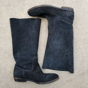 Nine West Frollic black suede leather boots sz 5